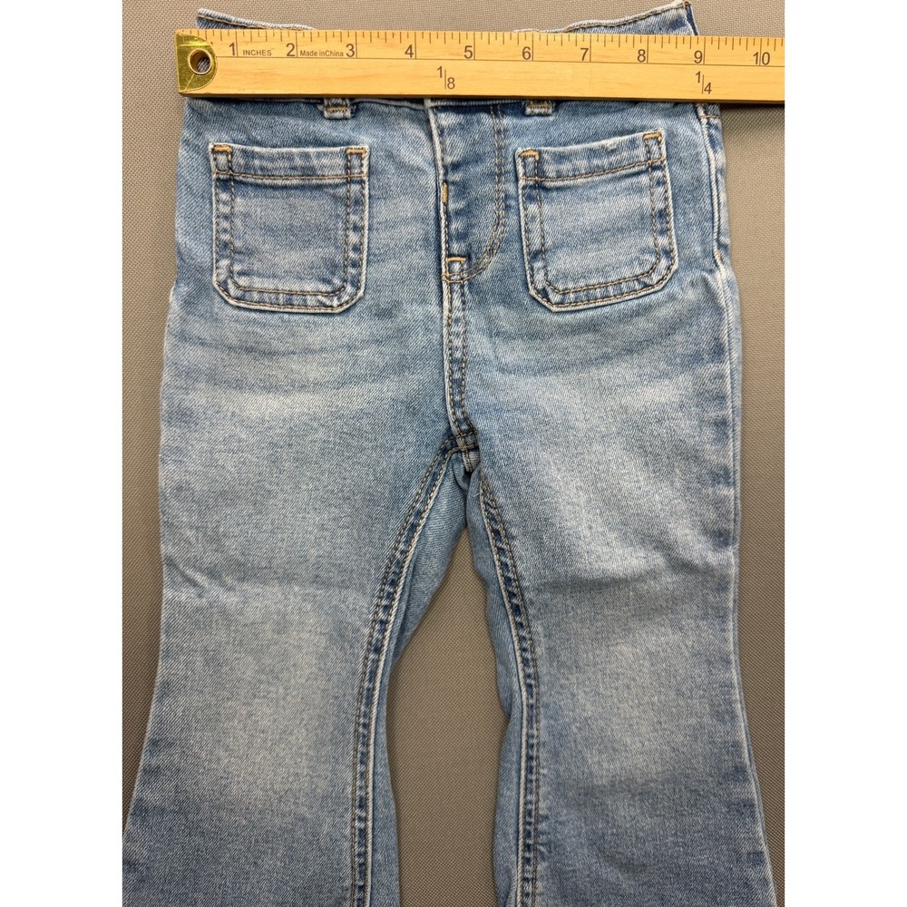 Wonder Nation Flare Jeans Bell Bottom Stretch Denim Blue Patch Pocket Toddler 2T - Picture 9 of 14